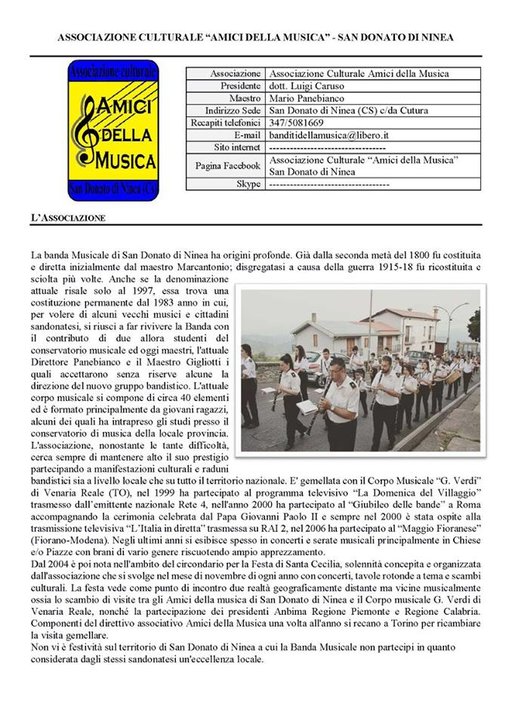 Associazione Culturale Amici della Musica San Donato di Ninea